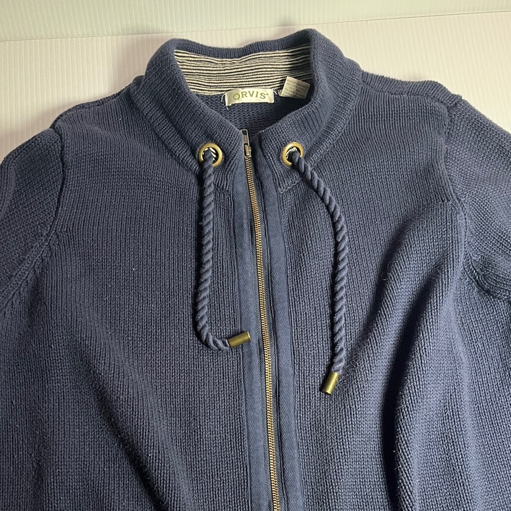 Orvis Navy Knit Sweater with Zipper